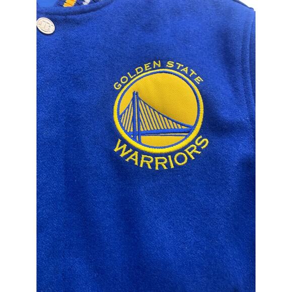 Golden State Warriors JH Design Reversible Wool Logo Jacket sz 5/6‎ - Picture 8 of 13